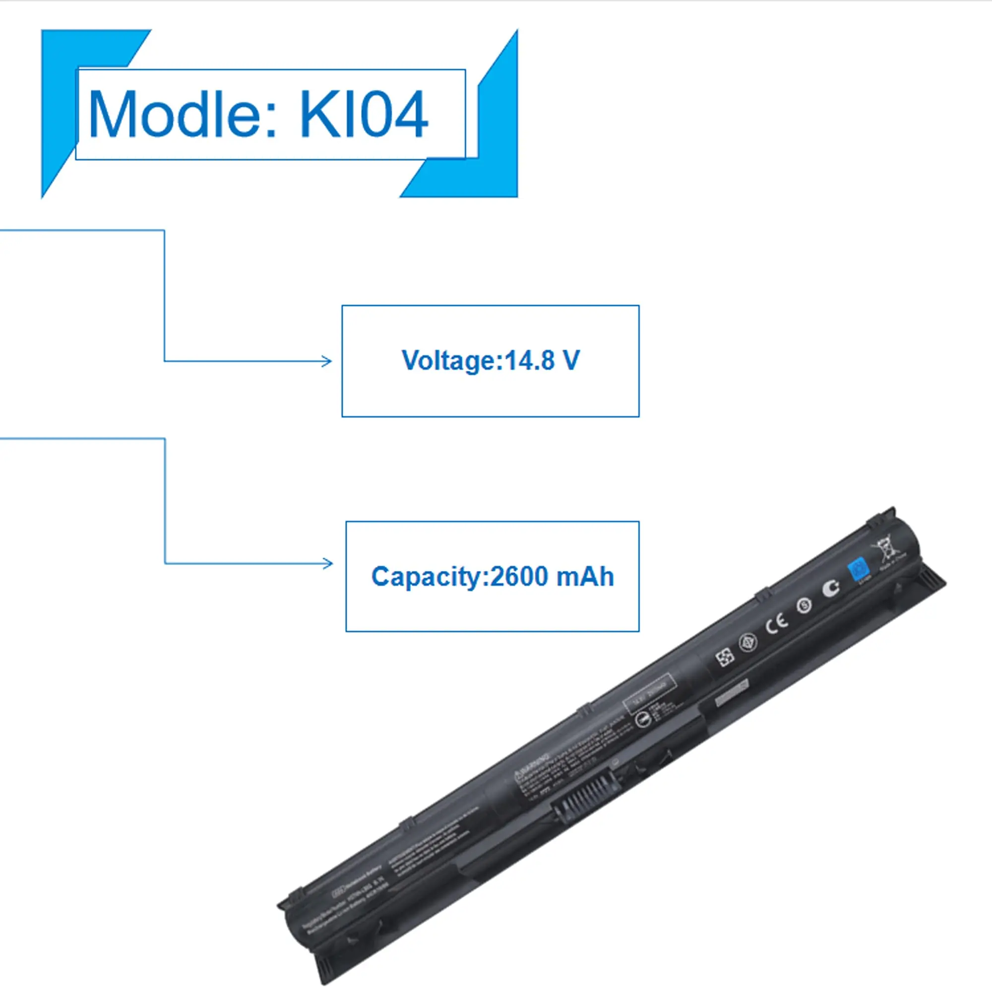 KI04 800049-001 Battery for HP Pavilion 15-ab 15-an 17-g 15t-ab100 17t-g100 17t-s100 15-ab143cl 14-ab166us 17-ab220nr TPN-Q158