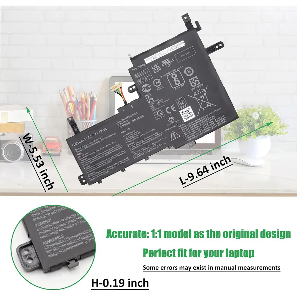 B31N1842 Laptop Battery for ASUS VivoBook S15 X513EA X513EP X513EQ X531F X531FA K531F S531F S531FA S531FL V531F S5500F V5050E