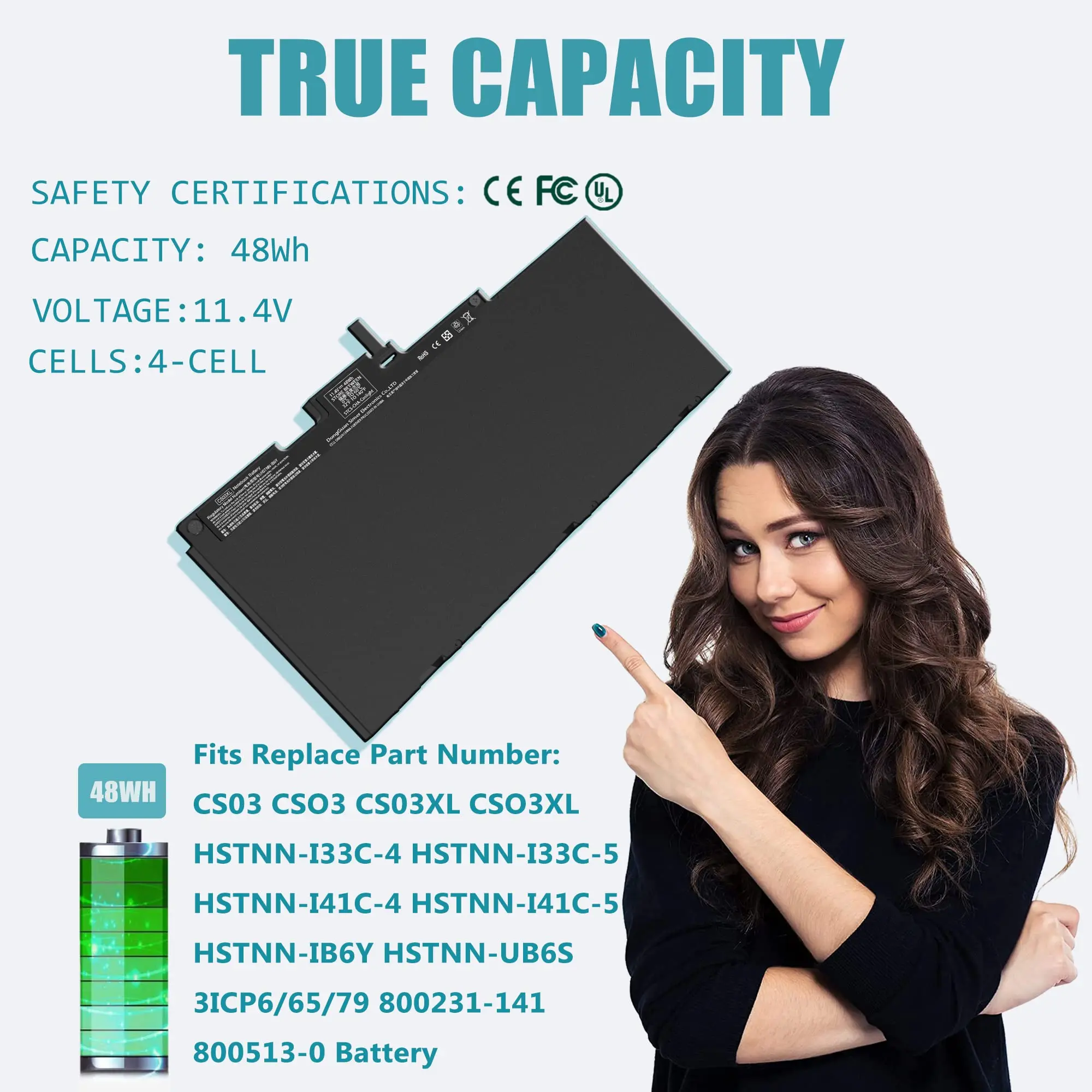 CS03XL Laptop Battery for HP Elitebook 840 G3 840 G4 850 755 745 G3 G4 ZBook 15U G3 G4 Series HSTNN-IB6Y 800513-001 CS03046XL