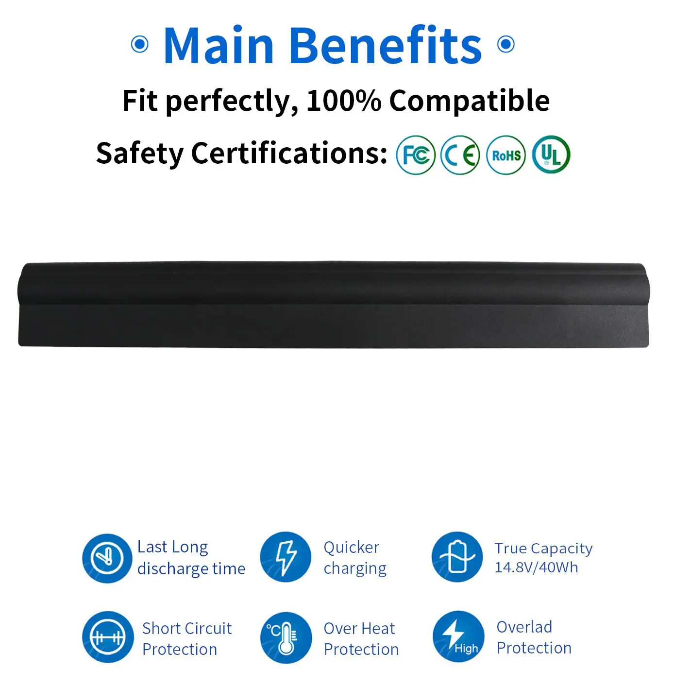 M5Y1K Battery for Dell Inspiron 14 15 17 Series14 3451 3452 5451 5452 15 3551 3552 3558 5545 17 5755 5756 5758 N3451 Vostro 3458