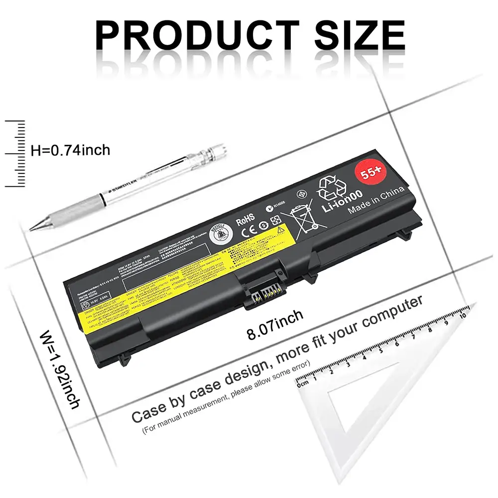 55+ Laptop Battery for Lenovo ThinkPad T410 T510 T520 W510 W520 L412 L420 L512 SL410 SL510 42T4799 42T4751 42T4235 42T4753