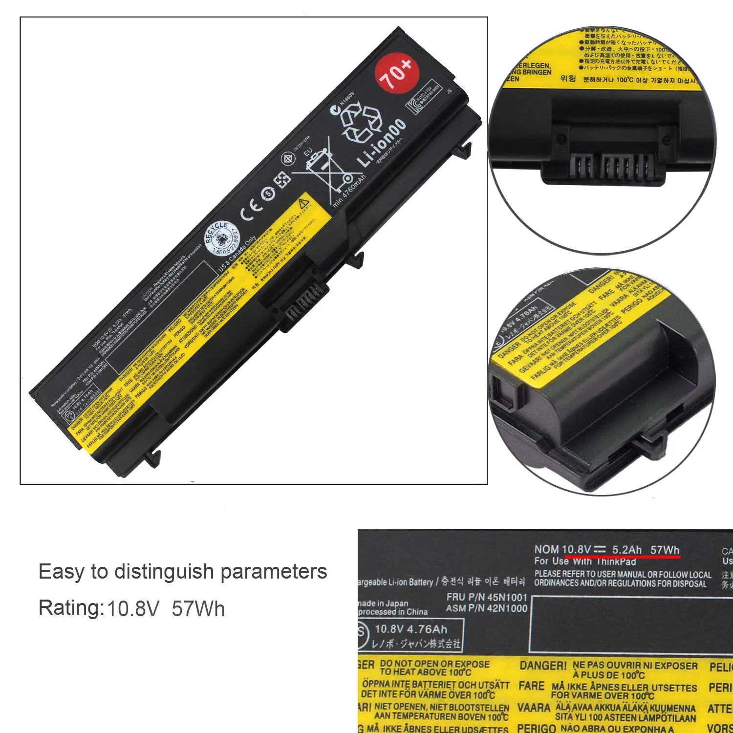 45N1001 42N1000 Laptop Battery for Lenovo ThinkPad T430 T430i T530 T530i W530 W530i L430 SL430 0A36302 0A36303 45N1006 45N1007