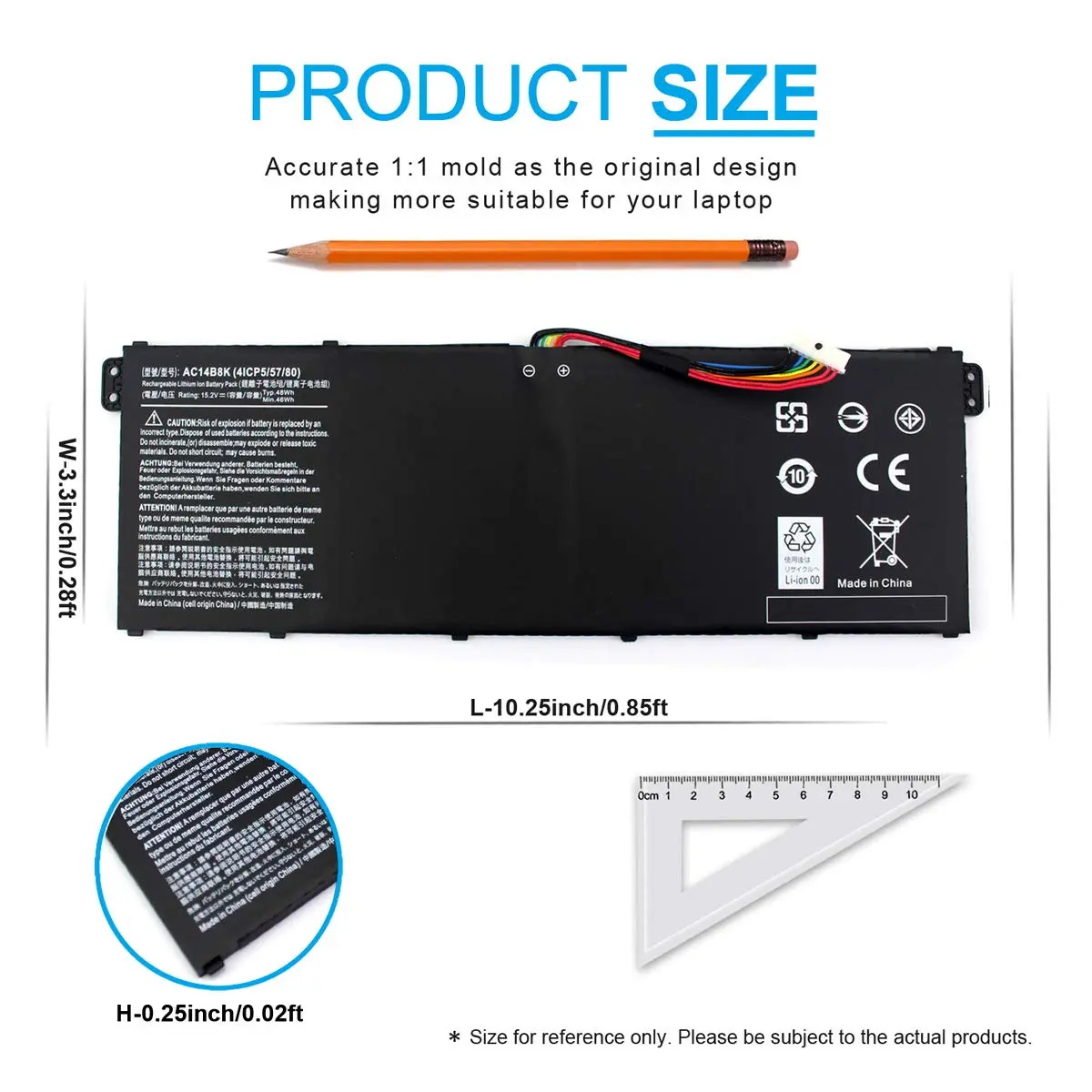 AC14B8K Laptop Battery for Acer Aspire 5 A515-51 R5-571T R7-371 V3-372T ES1-511 Nitro 5 AN515-51 Spin SP111-31 CB3-531 CB5-571