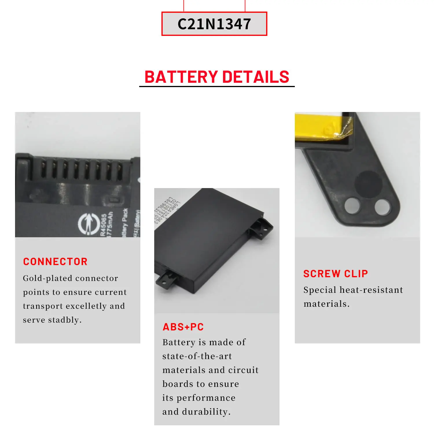 C21N1347 Laptop Battery for Asus X555 F555 X555LA X555LD X555LN A555L K555L Y583LD W519LD K555LD K555LA R556L VM510 2ICP4/63/134