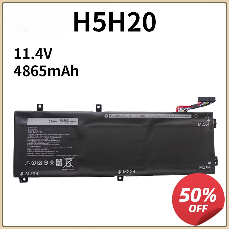 For Dell Lingyue P83F Inspiron7591 7590 XPS15 9560 H5H20 Laptop Battery 6GTPY