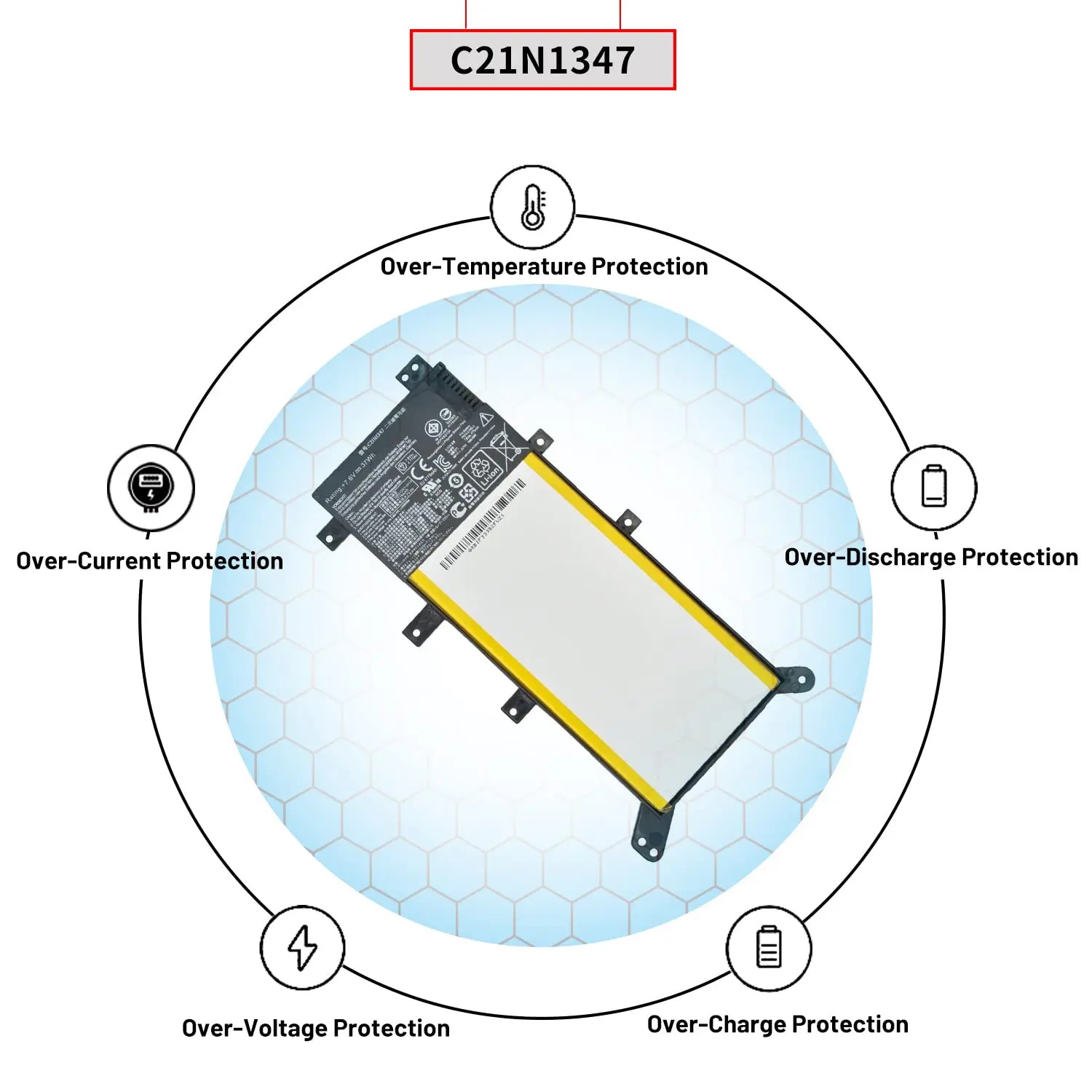 C21N1347 Laptop Battery for Asus X555 F555 X555LA X555LD X555LN A555L K555L Y583LD W519LD K555LD K555LA R556L VM510 2ICP4/63/134