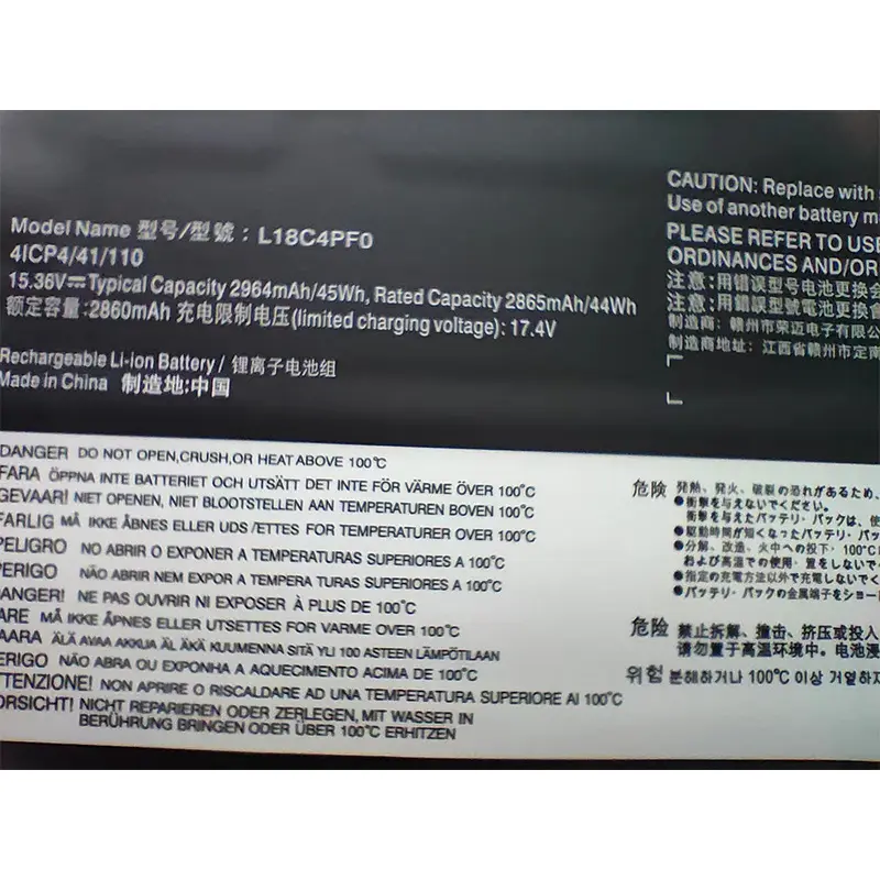 15.36V 45Wh L18C4PF0 Laptop Battery For S540-13-IWL S540-14-IWL S550-14-API S550-14-ARE ThinkBook 13S-IWL 13S-IML 13S-ARE