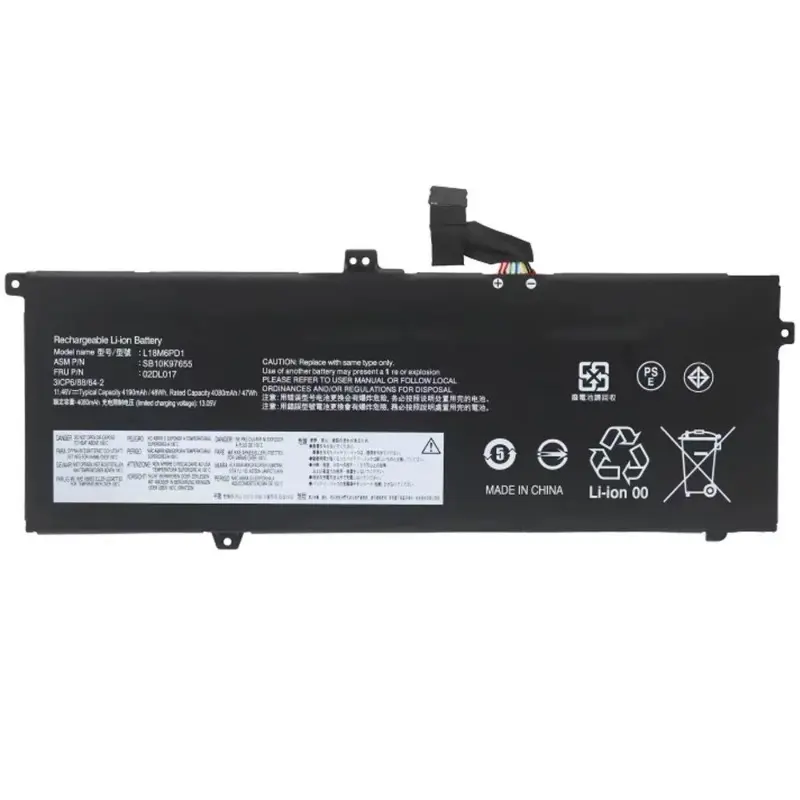 NEW L18M6PD1 Battery For Lenovo ThinkPad X390 X395 X13 1st Gen TP00106A TP00106B TP00106C 02DL020 SB10K97656 L18L6PD1 L18D6PD1