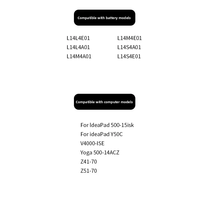 L14L4A01 L14M4E01 Laptop Battery For Lenovo IdeaPad 500-15ISK 15ACZ V4000 Y50C Z41 Z51 Z41-70 Z51-70 L14S4A01 L14L4E01 L14M4A01