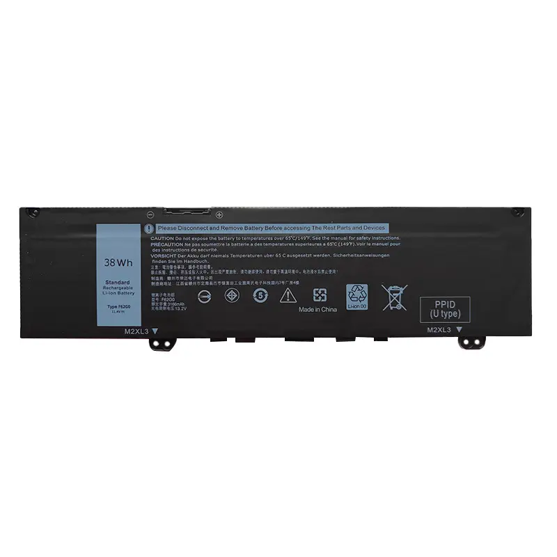 New 11.4V 38WH F62G0 Battery For Dell Inspiron 13 7386 2-in-1 5370 7370 7380 7373 Vostro 5370 RPJC3 P91G P83G P87G Laptop