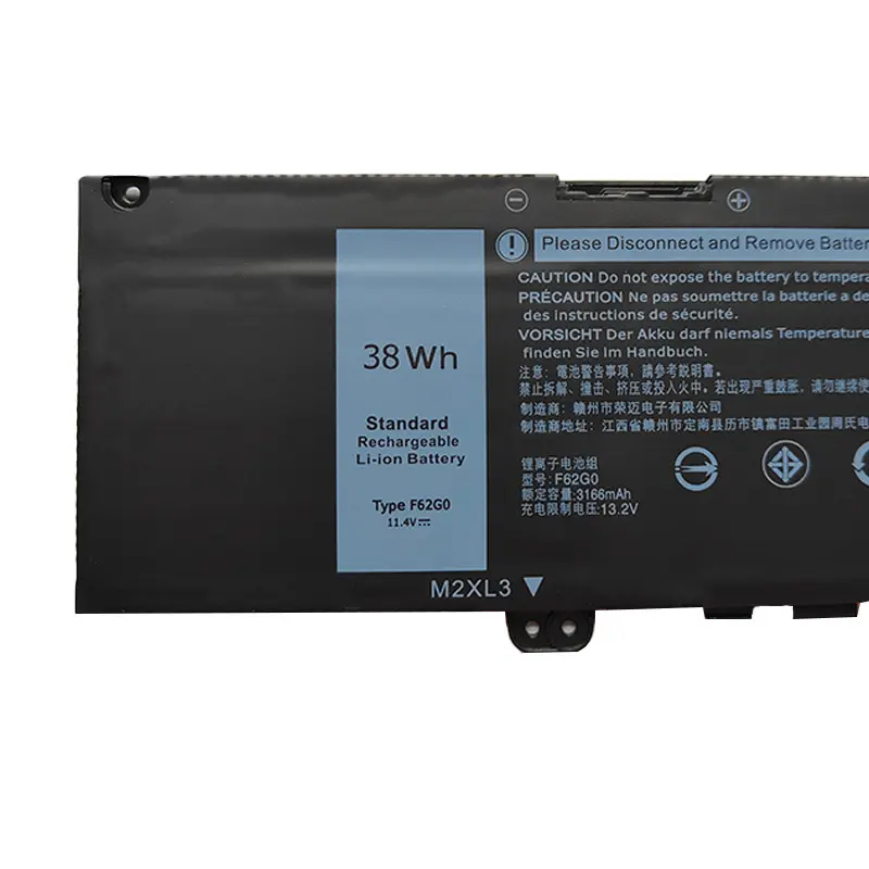 New 11.4V 38WH F62G0 Battery For Dell Inspiron 13 7386 2-in-1 5370 7370 7380 7373 Vostro 5370 RPJC3 P91G P83G P87G Laptop