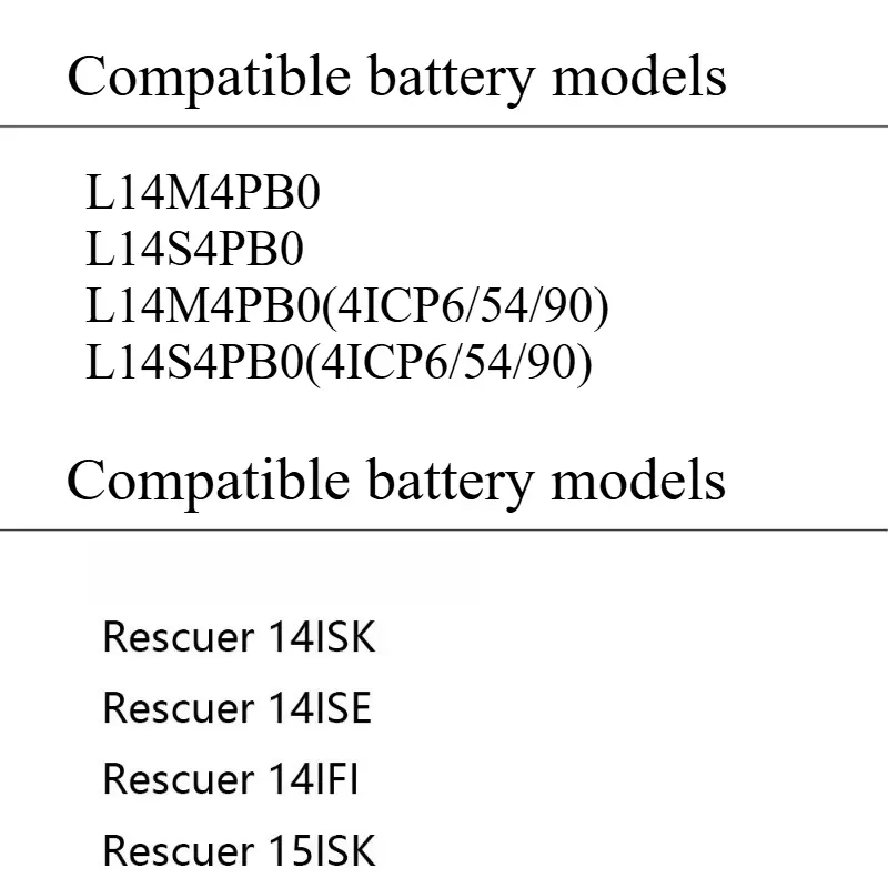 L14M4PB0 L14S4PB0 Laptop Battery For Lenovo Rescuer 15-ISK 14-ISK 14-ISE 14-IFI 80RN 80RQ 80N8 4ICP6/54/90,5B10H54716 New