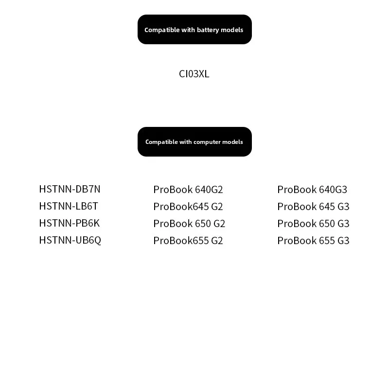 CI03XL Brand new High Quality Cells 48Wh 11.4V Laptop Battery For HP ProBook 640/640G2/645/645G2/650/650G2/655/655G2 Series