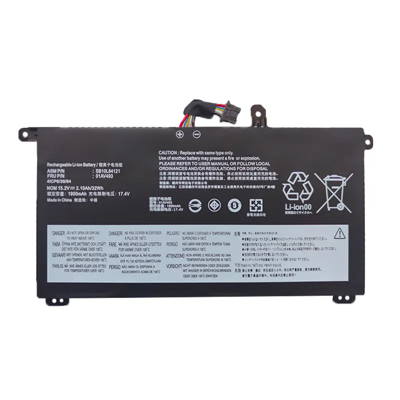 15.2V 32WH 2100mAh 01AV493 Laptop Battery For Lenovo ThinkPad T570 T580 P52S P51S Series SB10L84121 00UR892 00UR890 00UR891