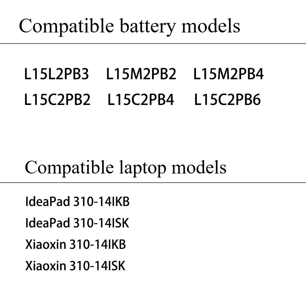 L15L2PB2 L15M2PB2 L15C2PB2 L15L2PB3 L15C2PB4 Battery For Lenovo xiaoxin 310-14ISK 310-14IKB IdeaPad 14IKB/14ISK 7.6V 30WH