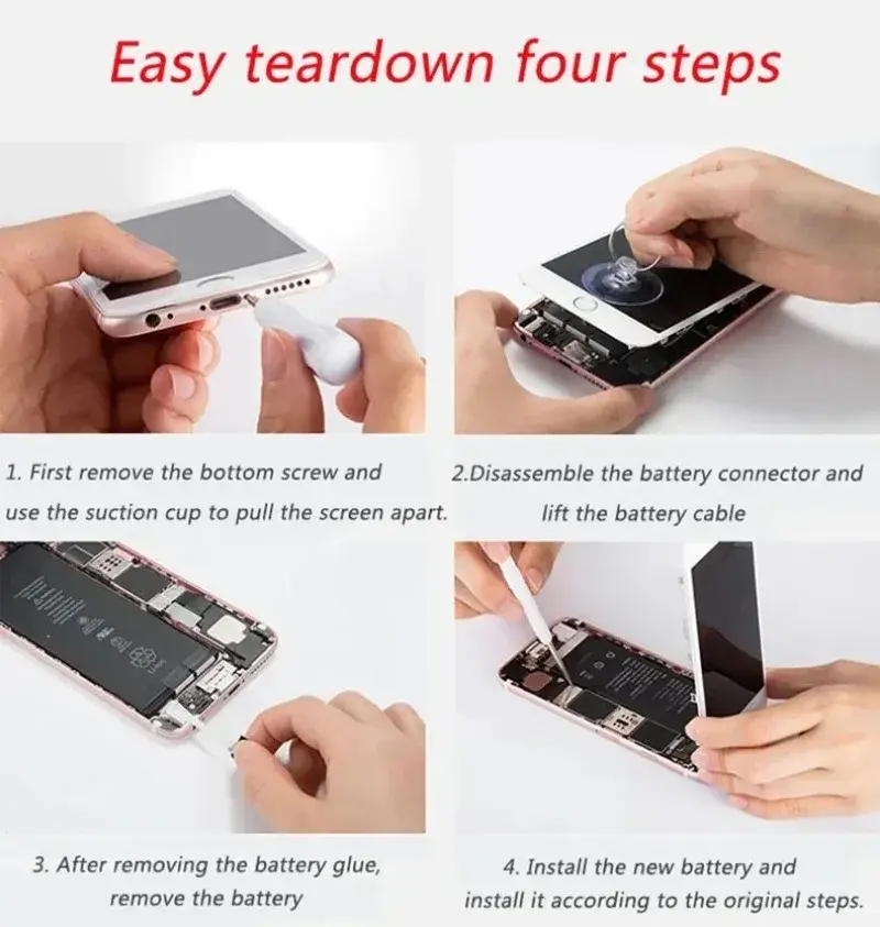 Long Lasting 2025 Zero-cycle Battery For iPhone 5 6 6S SE 7 8 Plus X Xs Max 11 Pro Mobile Phone Free Tools No pop-up window