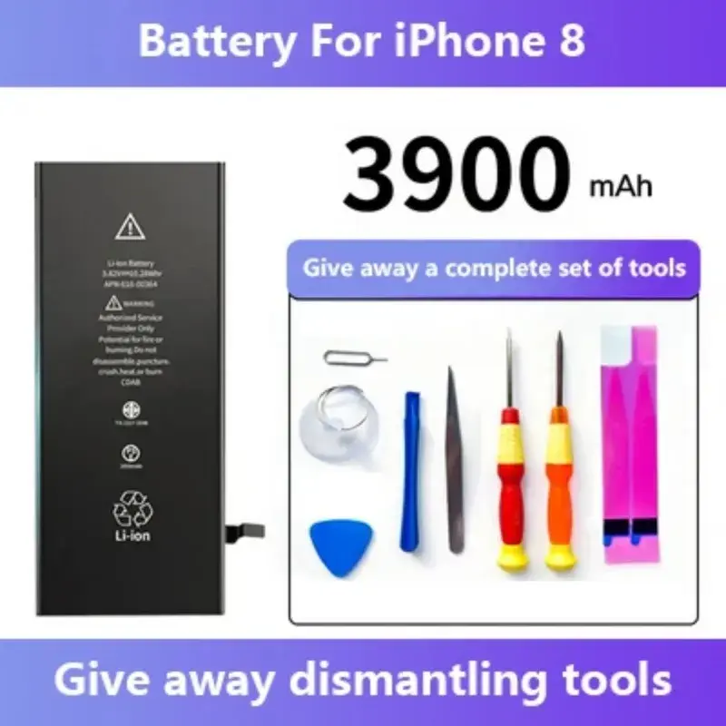 Long Lasting 2025 Zero-cycle Battery For iPhone 5 6 6S SE 7 8 Plus X Xs Max 11 Pro Mobile Phone Free Tools No pop-up window