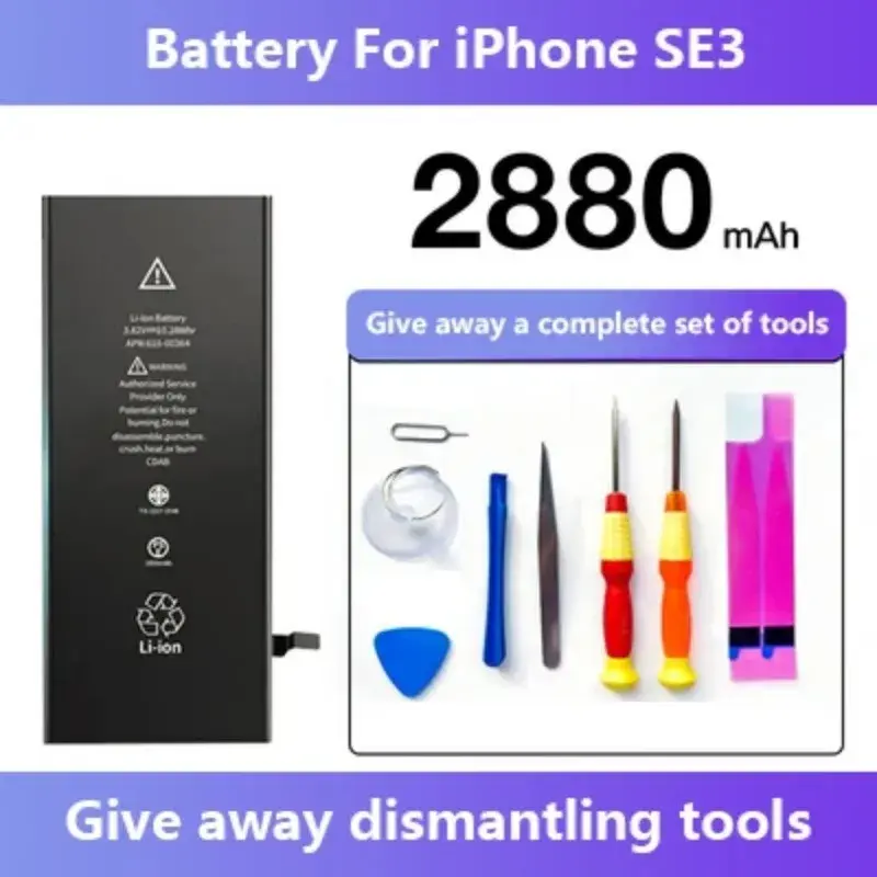 Long Lasting 2025 Zero-cycle Battery For iPhone 5 6 6S SE 7 8 Plus X Xs Max 11 Pro Mobile Phone Free Tools No pop-up window
