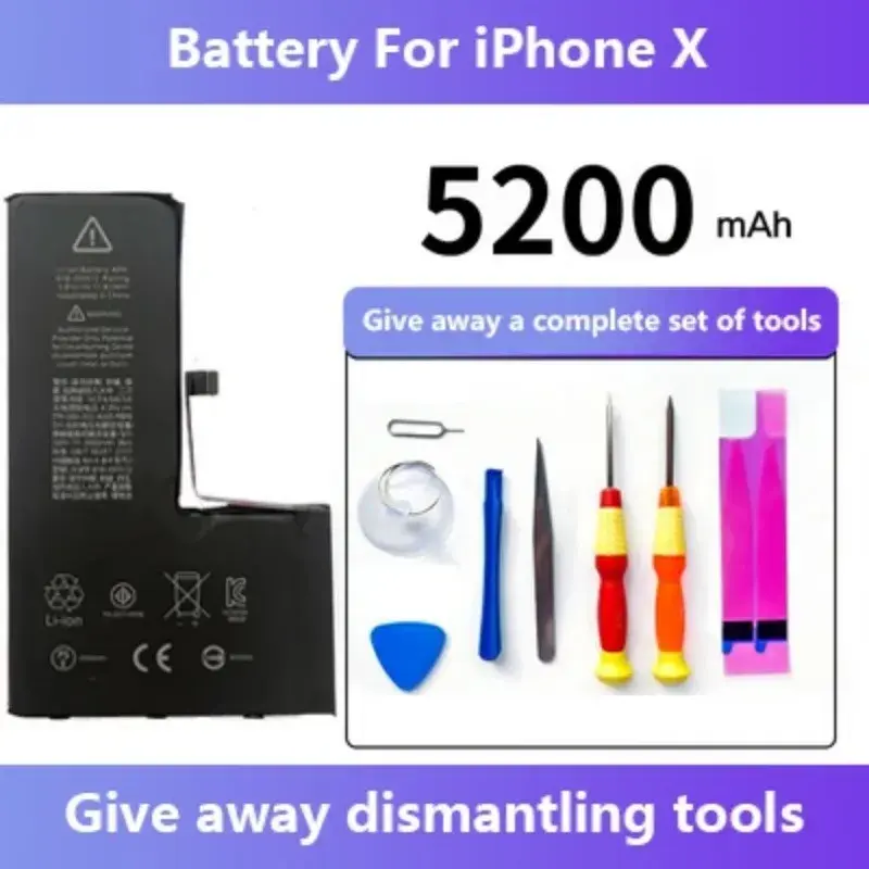 Long Lasting 2025 Zero-cycle Battery For iPhone 5 6 6S SE 7 8 Plus X Xs Max 11 Pro Mobile Phone Free Tools No pop-up window