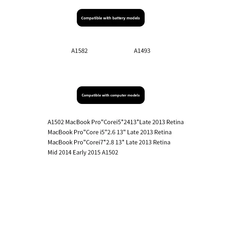 A1582 A1493 Laptop Battery For Apple MacBook Pro 13" Retina A1502 2013 2014 2015 Year 020-00010 Free Tools 500+ Cycles