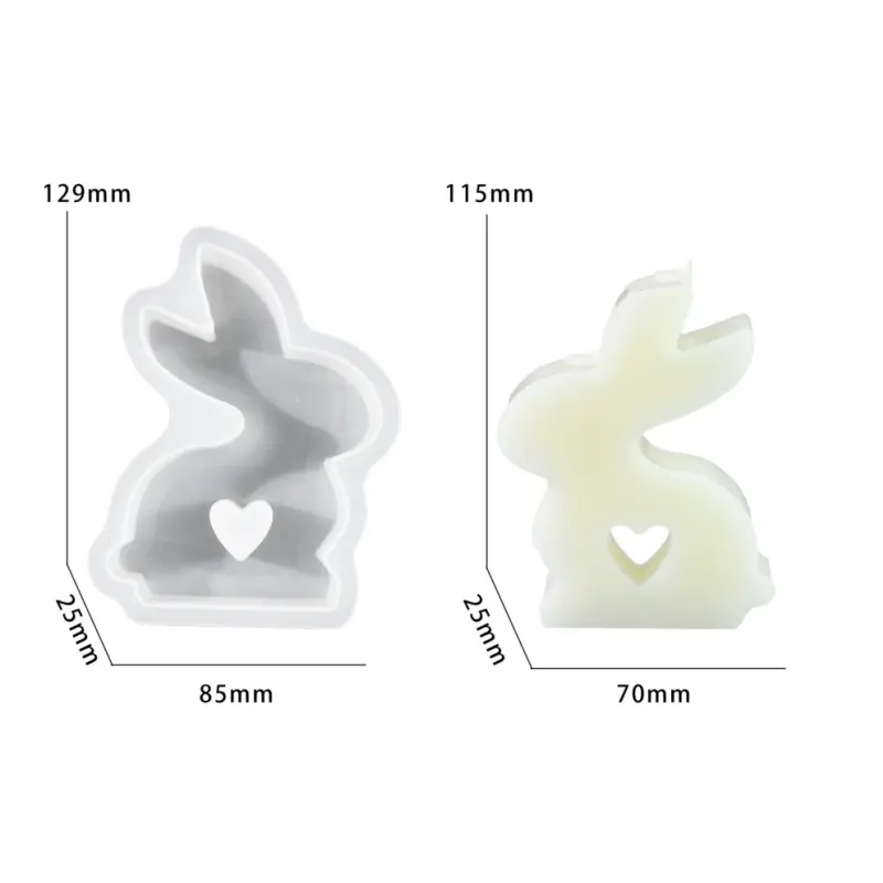 Easter Love Little Rabbit Candle Base Ornament Silicone Mold DIY Gypsum Aromatherapy Cute Home Decorative Resin Mold Handicrafts