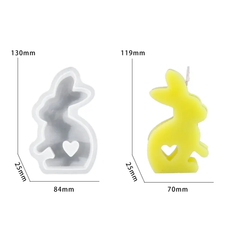 Easter Love Little Rabbit Candle Base Ornament Silicone Mold DIY Gypsum Aromatherapy Cute Home Decorative Resin Mold Handicrafts