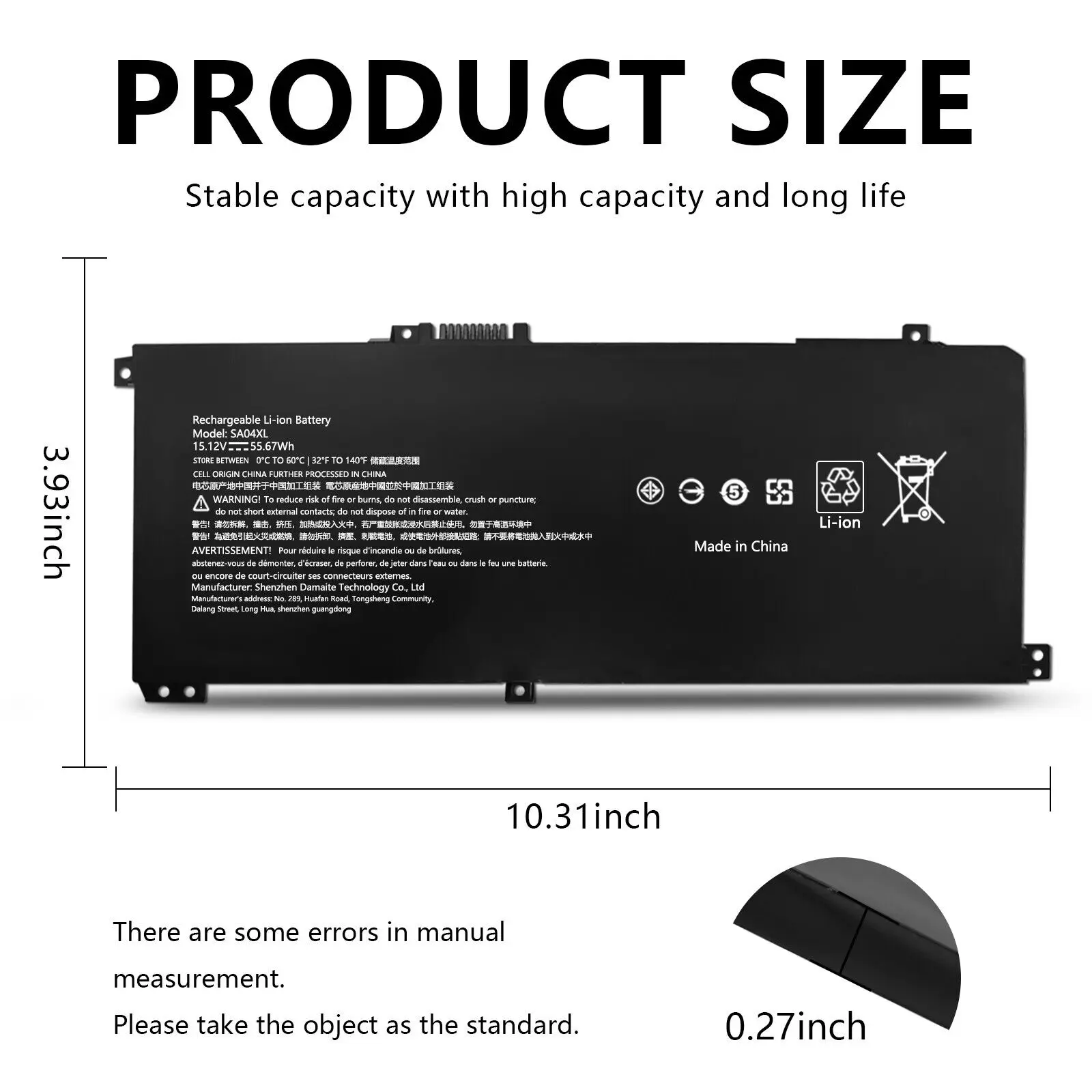 SA04XL Laptop Battery For HP Envy X360 15-DR 15-DR0010TX Series HSTNN-OB1F HSTNN-OB1G HSTNN-UB7U L43248-541 L43248-AC1