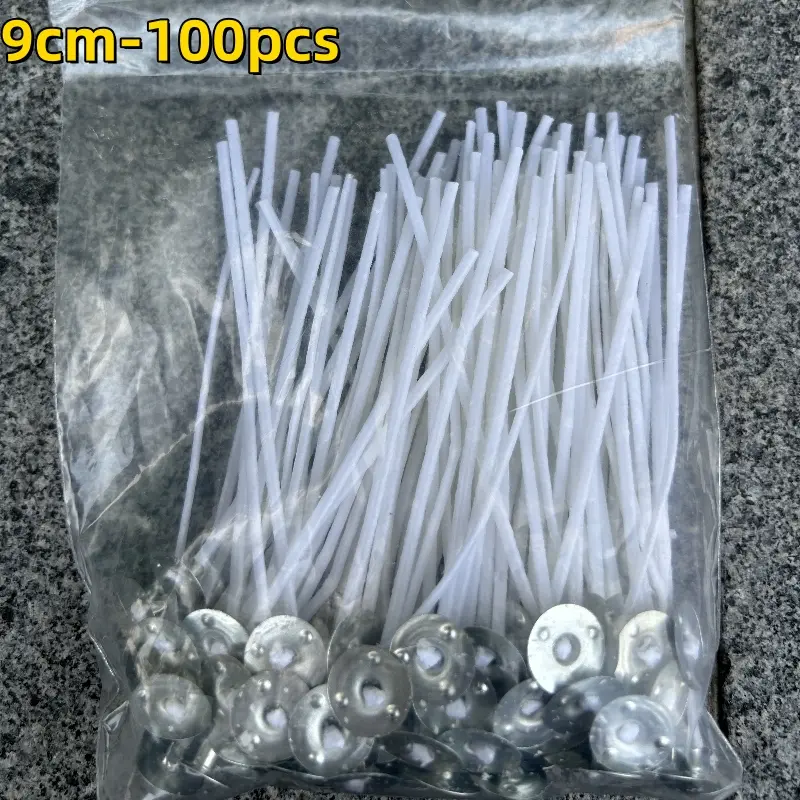 100pcs/set Original Smokeless Candle Wicks Soy Wax Core Woven Cotton Core Kerosene Lamp Wax Line Candles Making 8 9 10 11 12cm