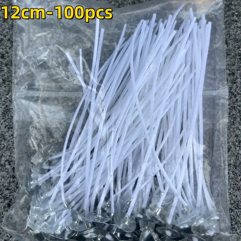 100pcs/set Original Smokeless Candle Wicks Soy Wax Core Woven Cotton Core Kerosene Lamp Wax Line Candles Making 8 9 10 11 12cm