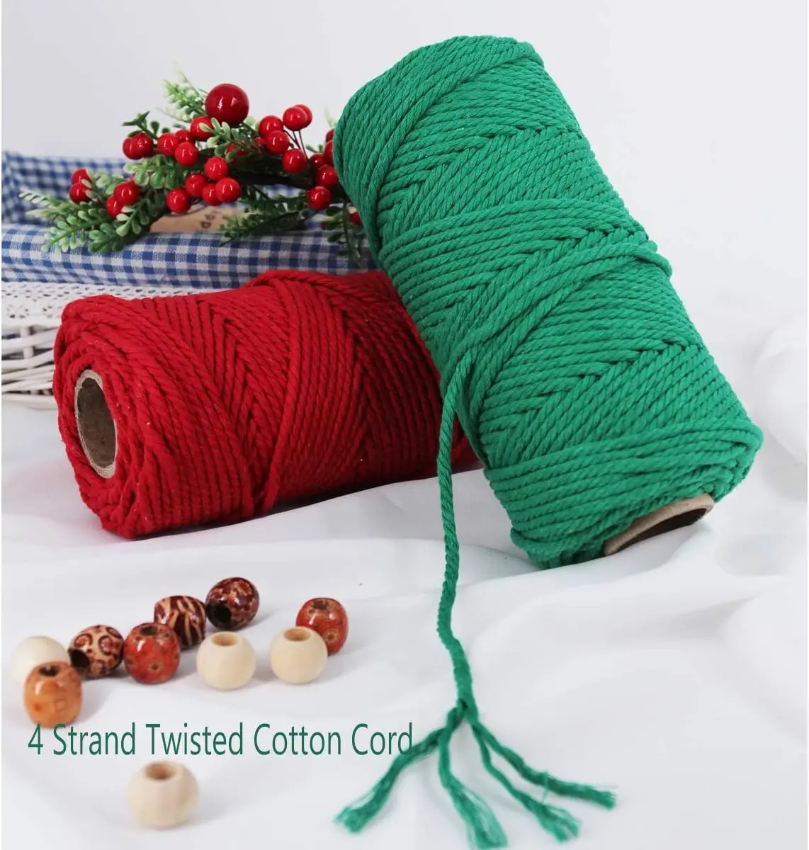 3mm Natural Cotton Macrame Rope Macrame Cotton Cord for Wall Hanging Plant Hangers Crafts Gift Wrapping and Wedding Decorations