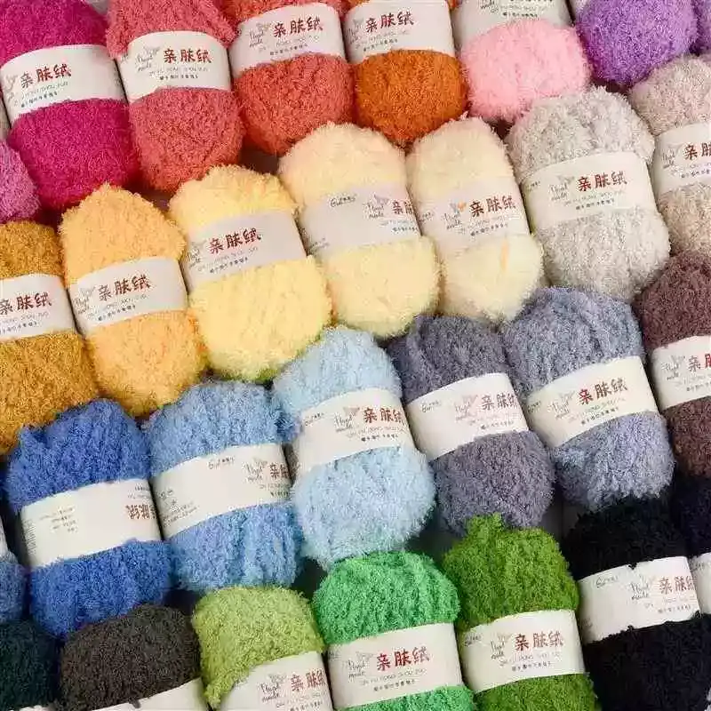 50g/Roll Soft Chenille Yarn Coral Velvet Fluffy Yarn For Knitting Crochet DIY Dolls Sweater Scarf Towel Hand Knitting Material
