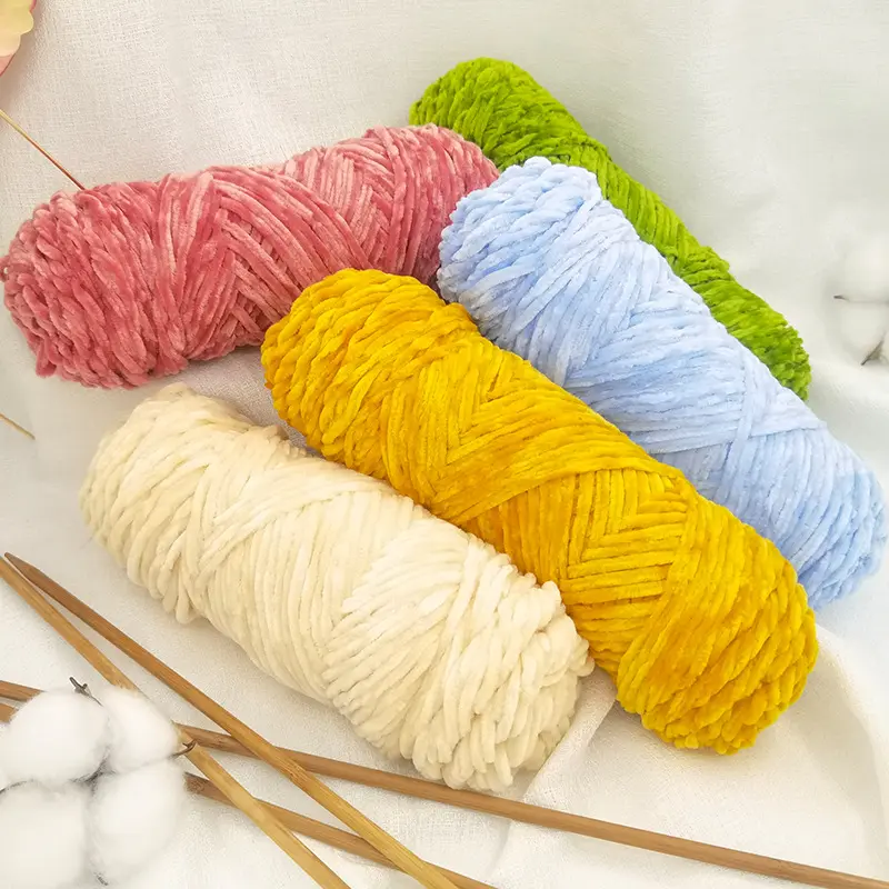 New Chenille Gold Velvet YarnSoft Warm Scarf Line Hand Woven Yarn Hand-knitted Crochet Thread Clothing Hat Sewing Accessories