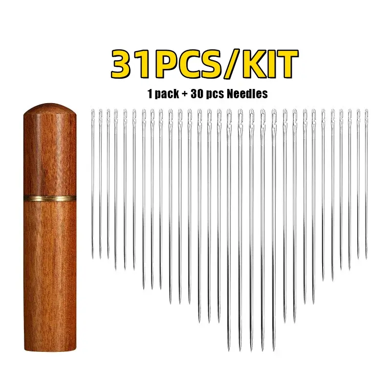 Blind Sewing Needle Elderly Stainless Steel Quick Automatic Self-Threading Needle Stitching Pins DIY Punch Needle Threader