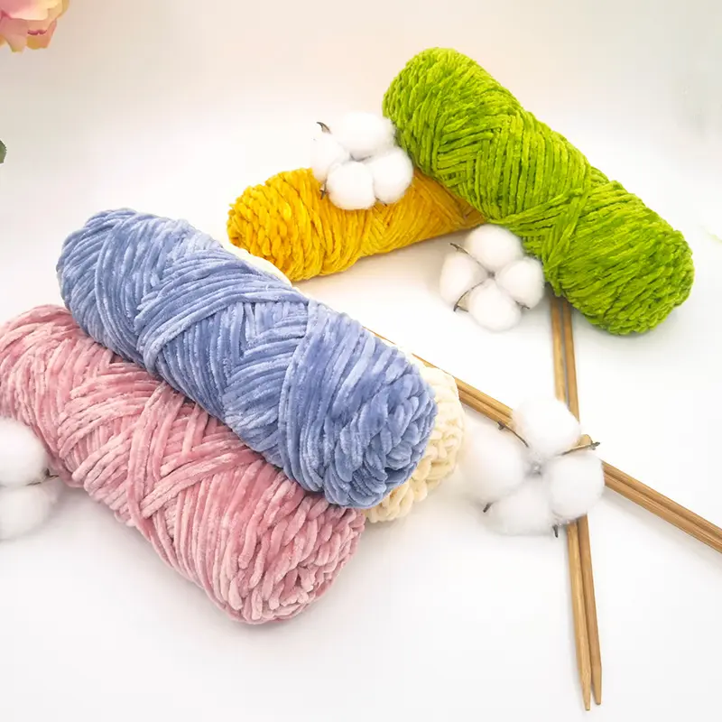 New Chenille Gold Velvet YarnSoft Warm Scarf Line Hand Woven Yarn Hand-knitted Crochet Thread Clothing Hat Sewing Accessories