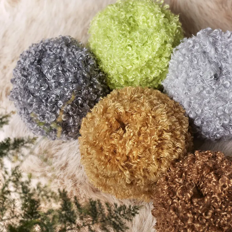 50g Teddy Curly Hair Woolen Yarn Thick Plush Trim Bar Crochet Yarn Diy Knitting Dolls Warm Blanket Handbag Soft Handwoven Thread