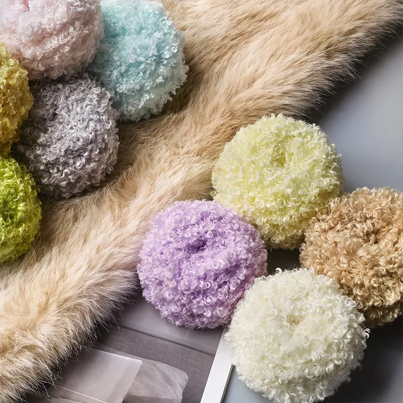 50g Teddy Curly Hair Woolen Yarn Thick Plush Trim Bar Crochet Yarn Diy Knitting Dolls Warm Blanket Handbag Soft Handwoven Thread