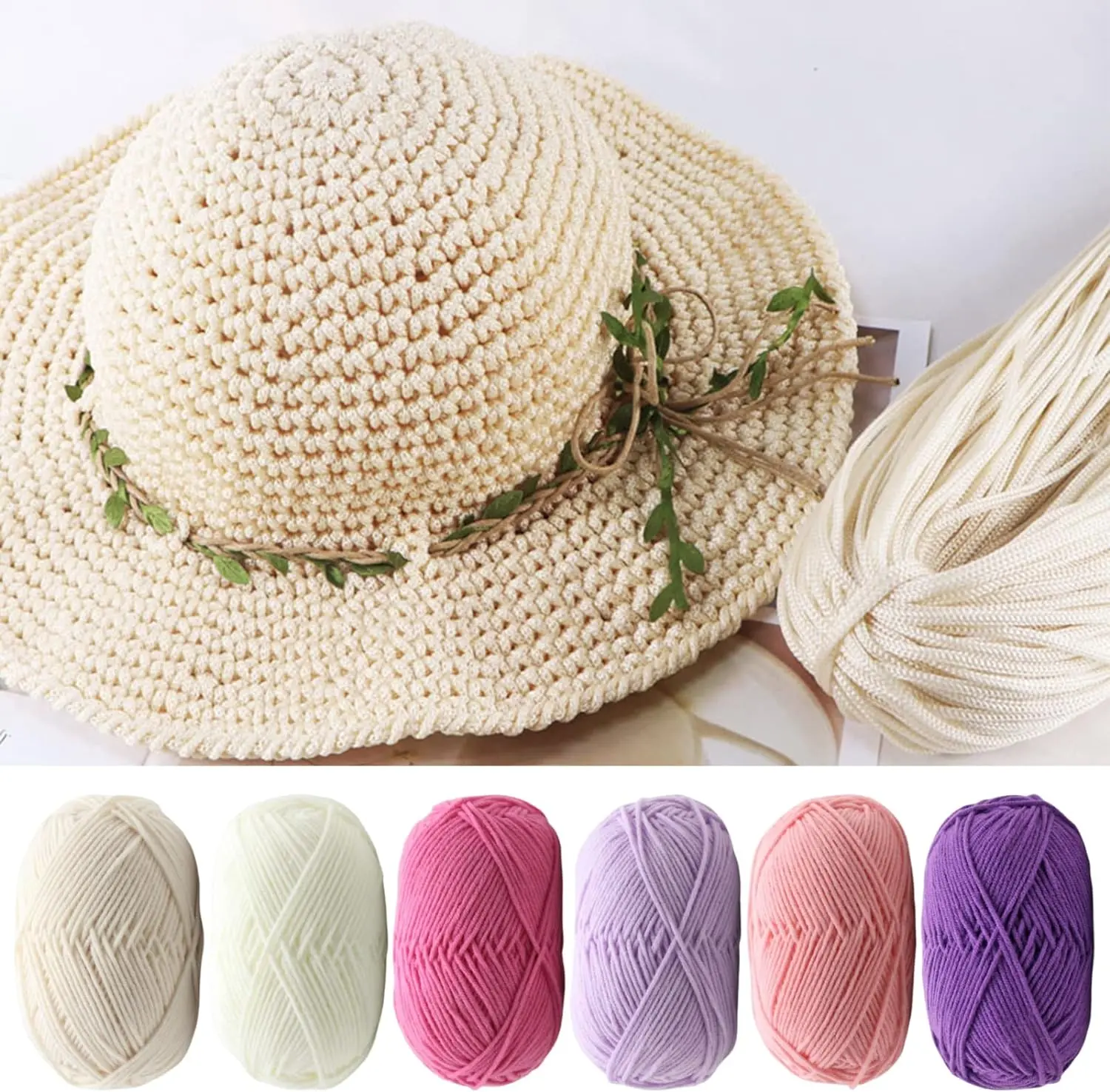 10PCS DIY Baby Milk Sweet Soft Cotton Knitting Wool Yarn Thick Fiber Velvet Yarn Hand Knitting Wool Crochet Yarn for DIY Sweater
