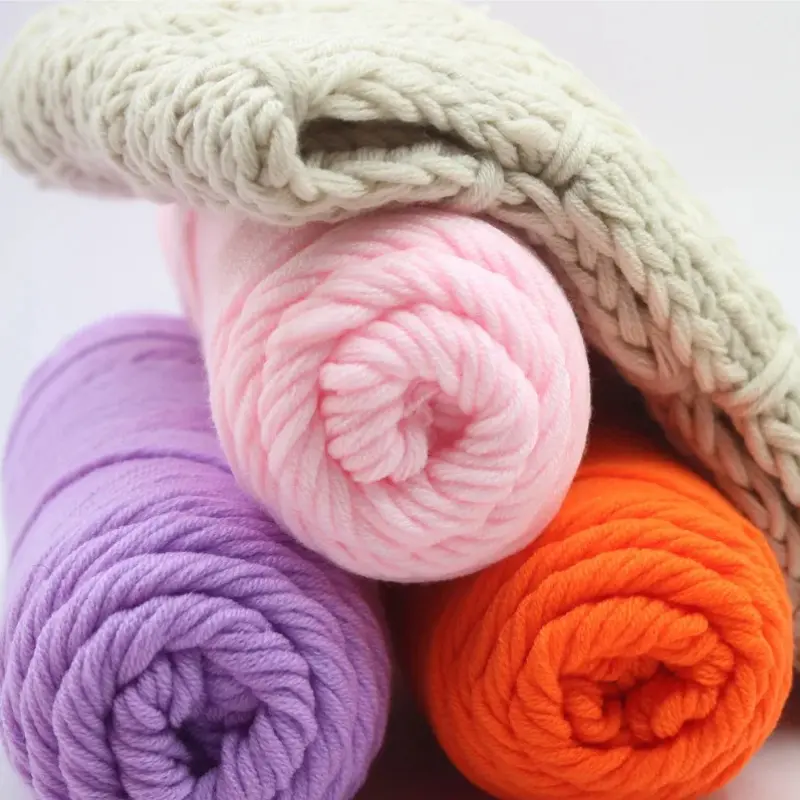 100g/Roll Milk Cotton Yarn Woolen Yarn Soft Pure Colour Lover Yarn 8 ply Knitting Wool Thread for Handmade DIY Scarf Hat Yarn