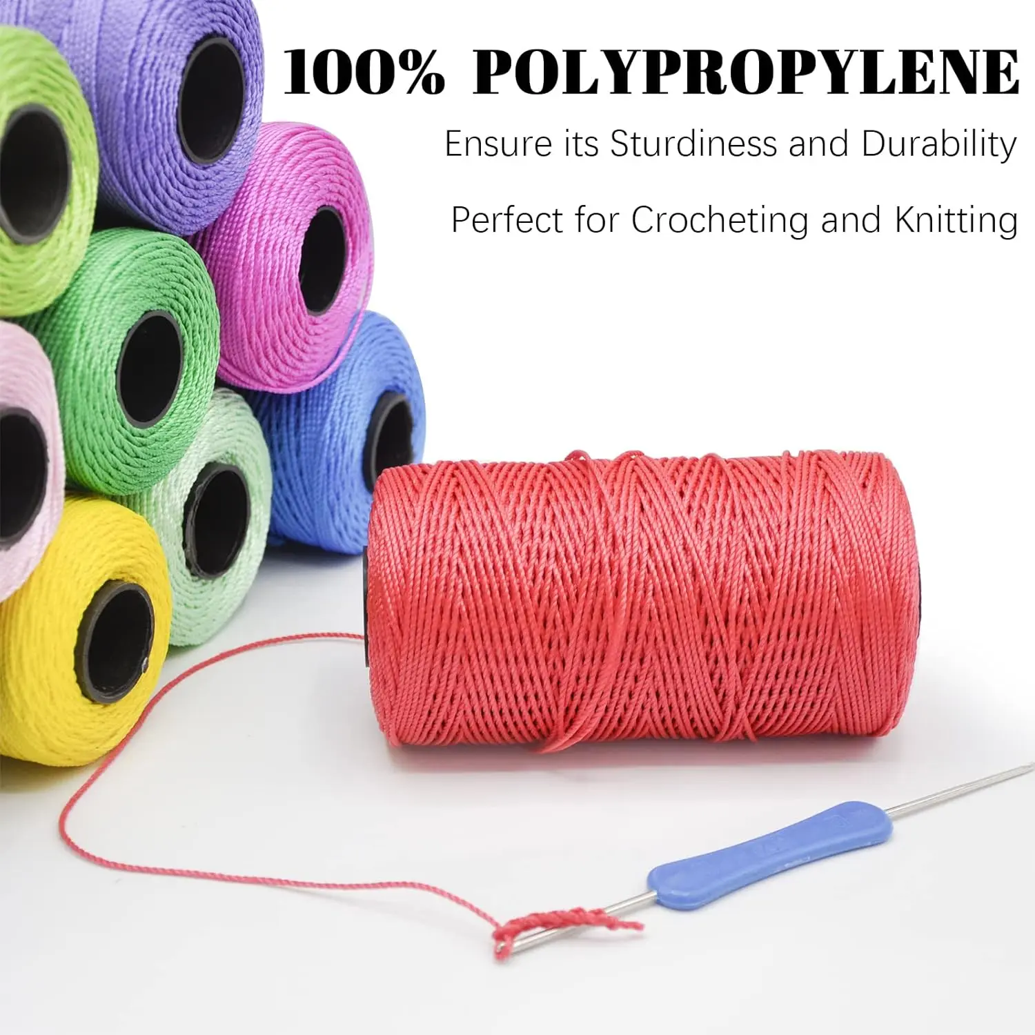 New Summer Crochet Yarn DIY Craft Thread Ice Silk Art Yarn Cord 1.5mm200m Polypropylene Yarn for Hat Doll Sewing Bags Crocheting