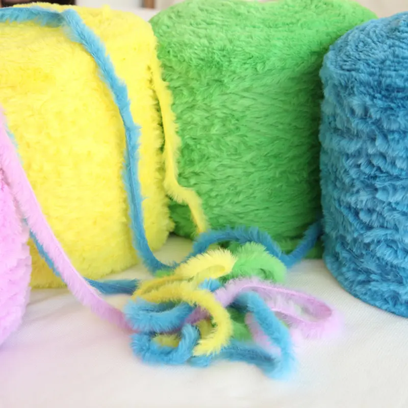 Fluffy Mink Yarn Mohair Wool for Hand Knitting Crochet Sweater Thread Faux Fur 50g/Roll Baby Clothes Scarf 3 Rolls = 150g