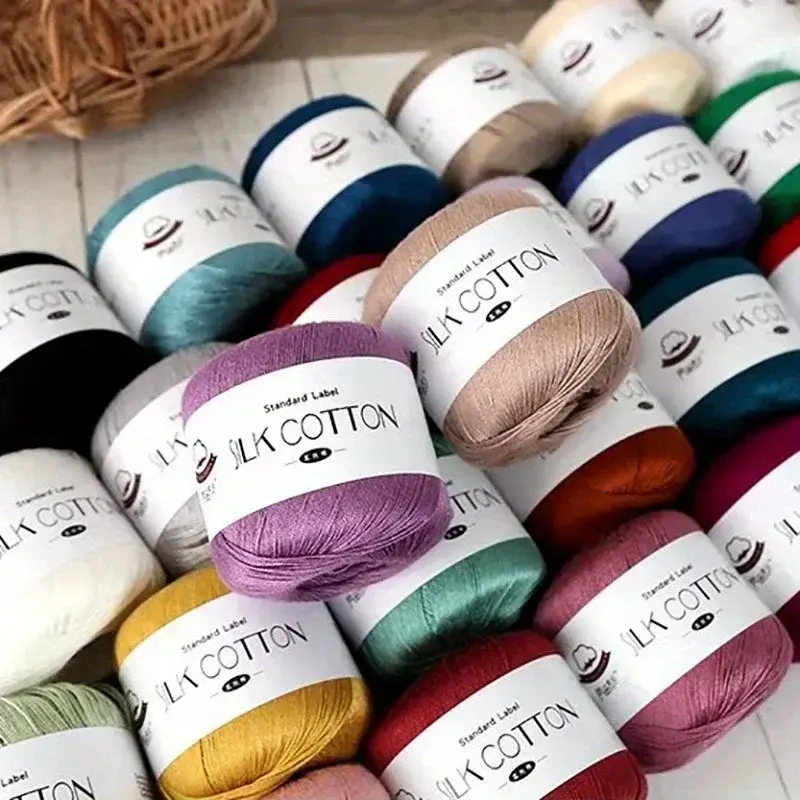 50g Silk Lace Cotton Milk Crochet Yarn Baby Hand-Knitted Warm Soft Knitting Thread for Hand Knitting Supplies Cross Stitch