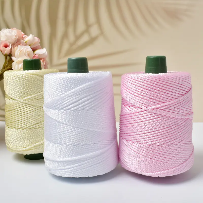 1pc 3mm Crocheting light weight Rope cool Hollow yarn to crochet Summer Sun Hat Hand Knitting thick threads bag hat Cushion