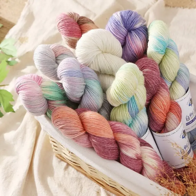 100g 270Meters Gradient Wool Yarn Soft Segment Dyed Hand Knitting Thread for DIY Crochet Hats Sweater Scarf Shawl Knitting Yarn
