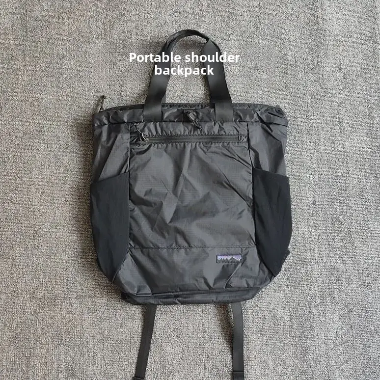 2024 New Self-made Lightweight Large Capacity 27L Outdoor Portable Folding Double Shoulder Backpack Daily Black