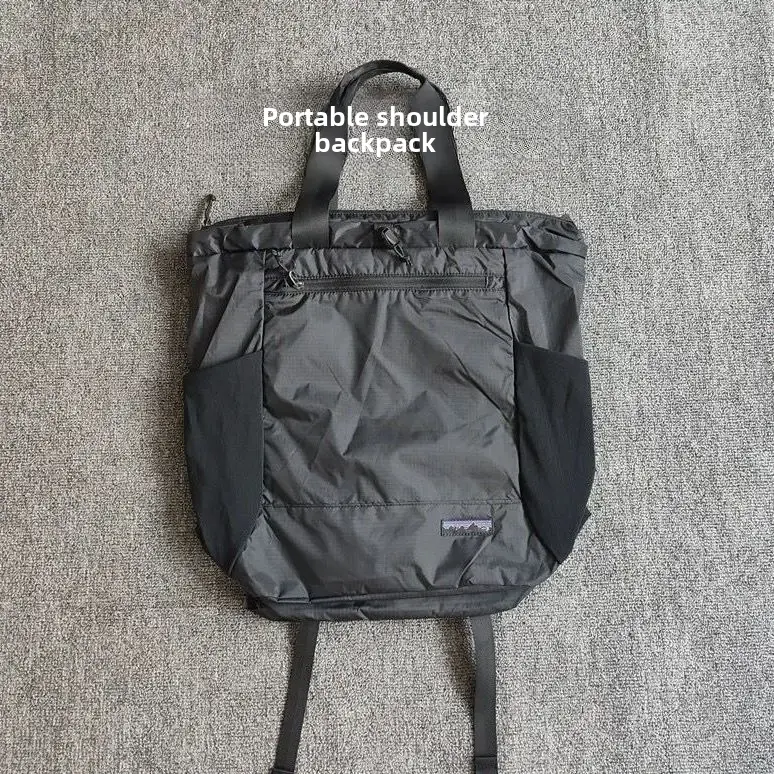 2024 New Self-made Lightweight Large Capacity 27L Outdoor Portable Folding Double Shoulder Backpack Daily Black