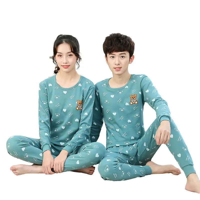 Autumn Long Sleeve Couple Pajamas For Men And Women Striped Cotton Casual Clothes Suitable For Home Sleeping