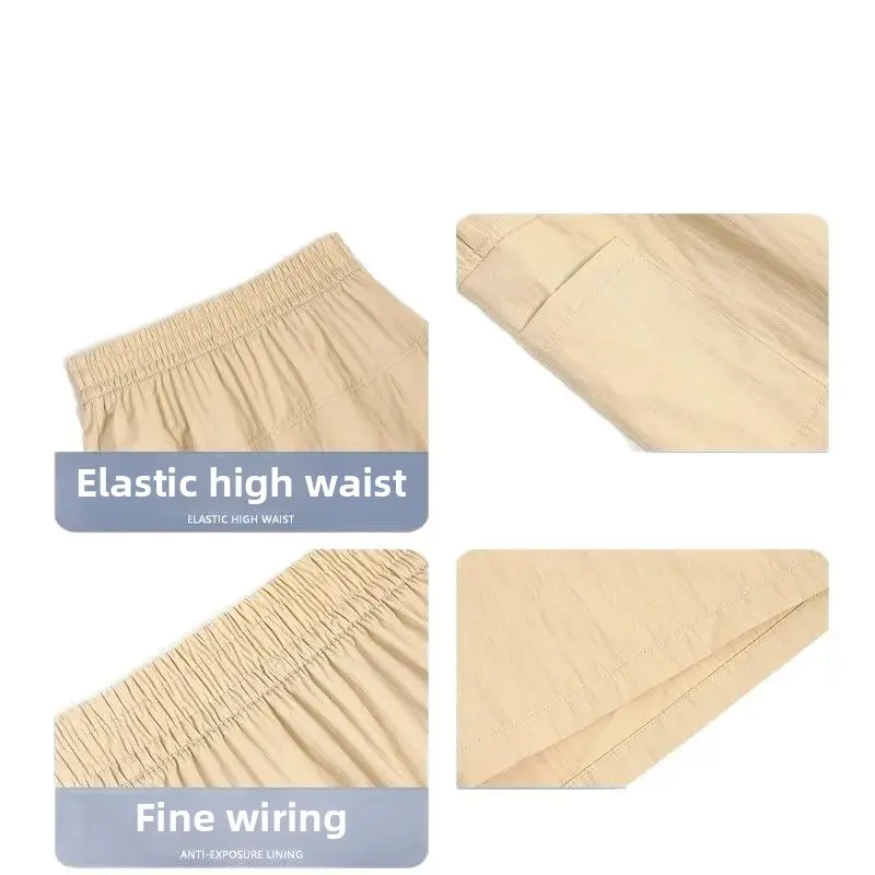 High Waist A- Line Skirt Pants Women's Casual Workwear Summer 2025 Slimming Wrap around Knee Length Trousers by Yamamoto