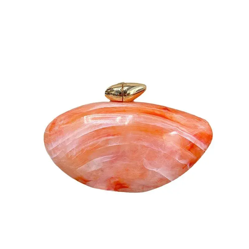 ElegantUnique Goose Egg Marble Acrylic Clutch Bag FashionableSimple Handheld Crossbody Evening Banquet Bag