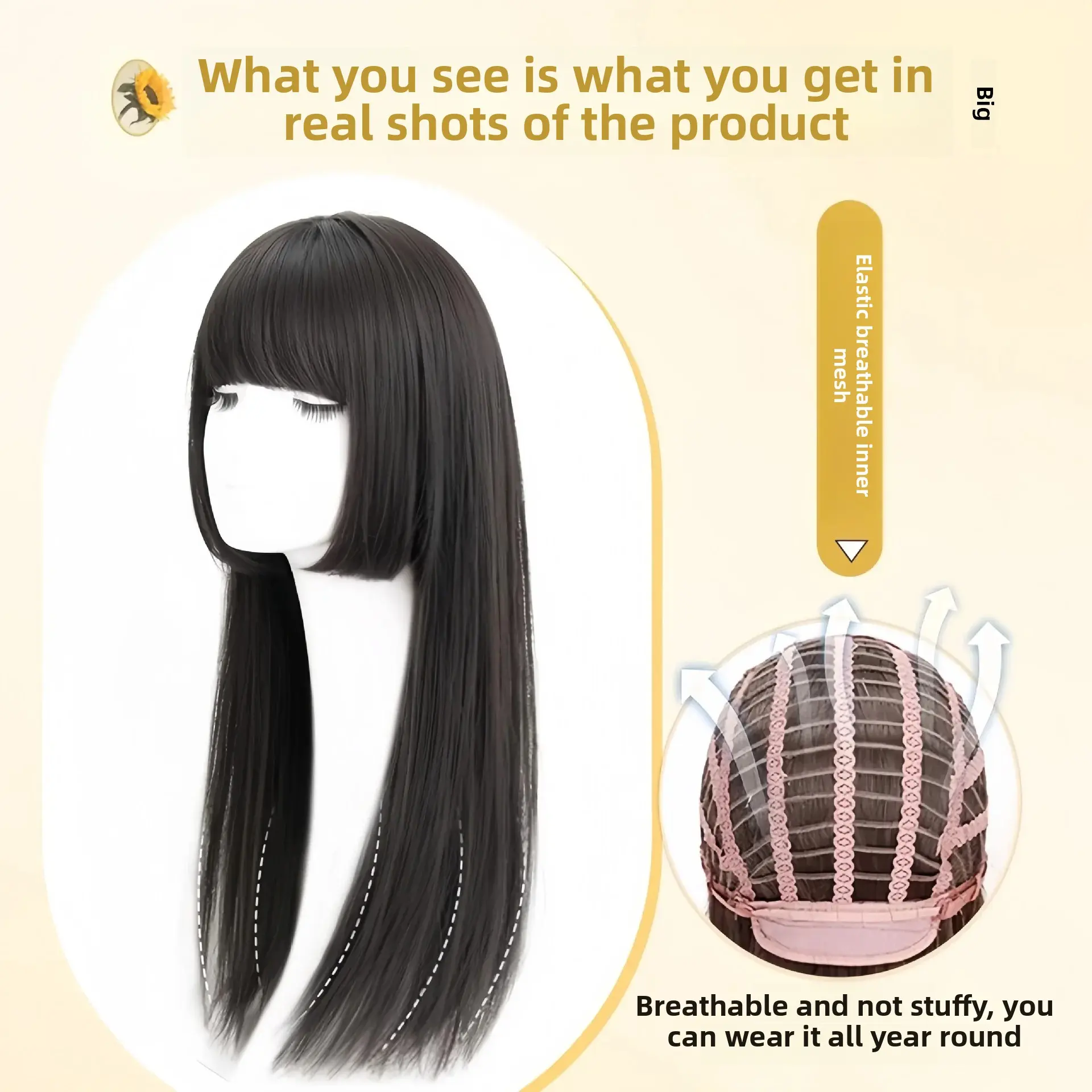 Princess Cut Wig Full Head Cover Natural Looking Synthetic Human Hair New Style Japanese Girl Hair Medium Length Micro Curl Wig