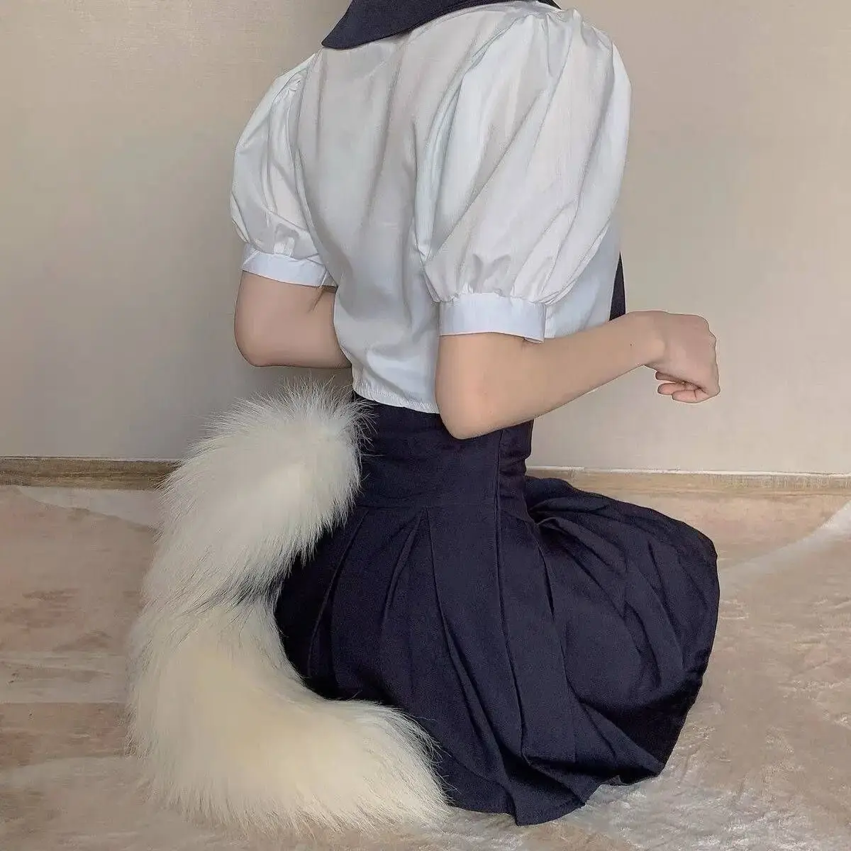 Handmade Long Tail Animal Cartoon Show COS Performance Prop Women's Maid Cat Cosplay Simulation Fox Tail Lolita Accessories
